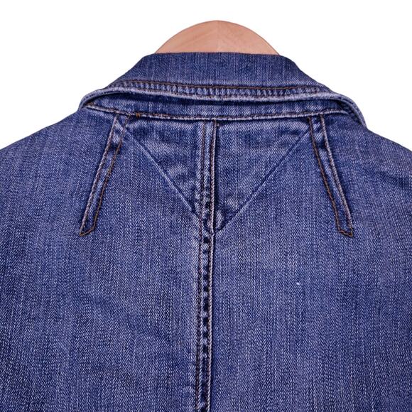 Vintage Tommy Hilfiger Women’s Denim Jacket Medium Blue Single Button Jean Coat - Picture 10 of 13
